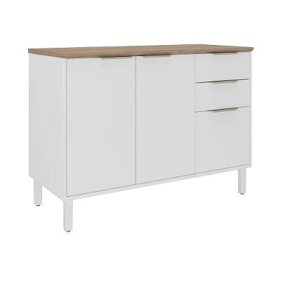 Balcão de Cozinha Renova Triplo 3 Portas 2 Gavetas MDF 120CM Branco Itatiaia