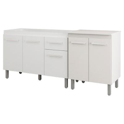 Balcão para Pia e Multiuso Anitta e Serena 5 Portas 1 Gaveta 188cm Branco Moblis Moveis