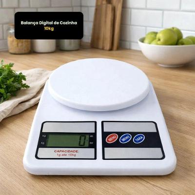 Balança Digital de Cozinha 10kg para Ingredientes com Função Tara Visor LCD Top Rio Comercial