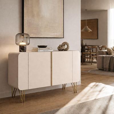 Balcão Buffet Benetto Moderno 3 Portas MDF 110cm Off White para Cantinho do Café