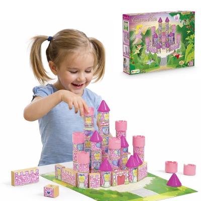 Blocos de Montar Castelo das Fadas Brinquedo Educativo em Mdf com Acessorios Utibom