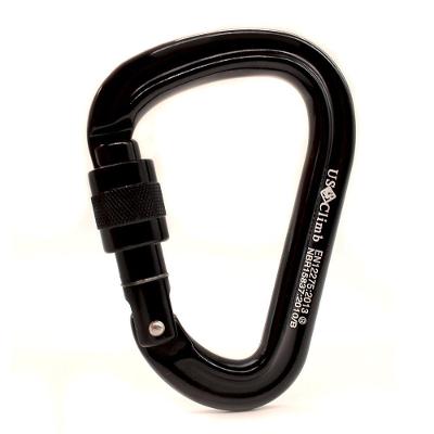 Mosquetão Alumínio Hms 28kn Keylock Trava Rosca Preto