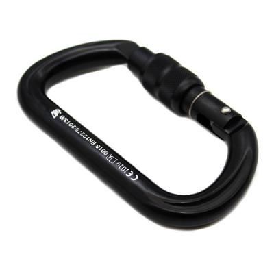 Mosquetão Sideup Alumínio Oval Trava Rosca 25kn Ce Preto