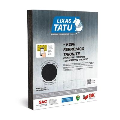 Lixa para Ferro Aco K296 Trionite Grao 150 Desbaste e Acabamento Preto Tatu Marchesan