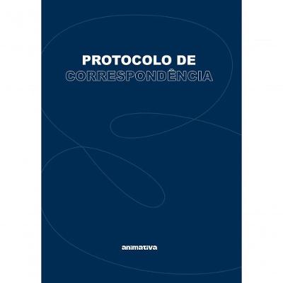 Livro Protocolo de Correspondencia Azul 104 Folhas 22.5x16x1cm 01 Unidade Azul