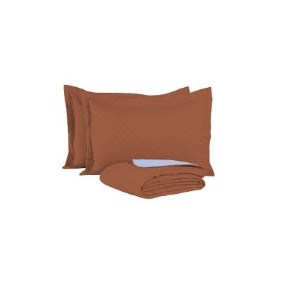 Kit Cobre Leito Casal Comfort 3 Peças Microfibra Matelado Terracota Valle Distribuidora