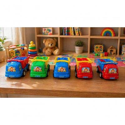Kit Brinquedo Educativo Caçamba Infantil Didático 7 Peças Amarelo Rei do Balde