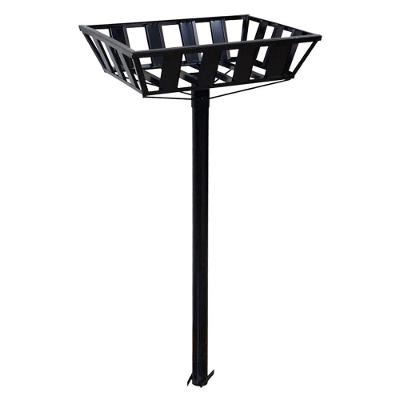 Lixeira de Rua Cesto Raso Aço Carbono Preta 112x60x45cm Ouro Minas
