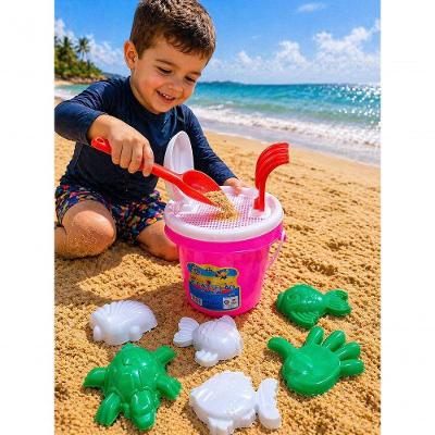 Kit de Brinquedos de Praia Castelo Infantil 9 Peças Verde Rei do Balde