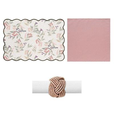 Kit de Mesa Posta 4 Lugares Fiorelle Passaros para Jantar Completo Copa & Cia