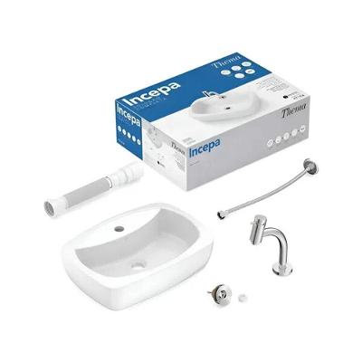 Kit Cuba de Apoio Thema com Torneira e Acessorios para Instalacao Branco Incepa
