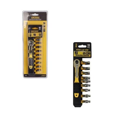 Kit Chave Catraca 19 Peças Soquete Canhão e Bits para Reparos Cabo Ergonômico Startools