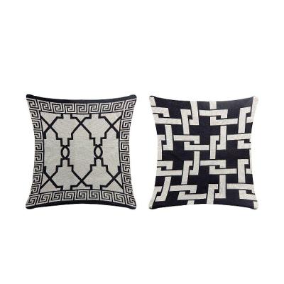 Kit Capas de Almofadas Jacquard Corinto 2 Peças com Zíper Preto Lilly Home Enxovais