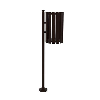 Lixeira de Rua Pátios Parques Simples Tubular para Descarte Externo 151cm Marrom