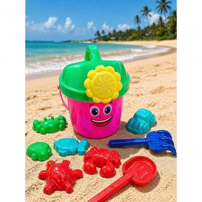 Kit Regador Infantil Praia com Acessórios 8 Peças Rosa Rei do Balde