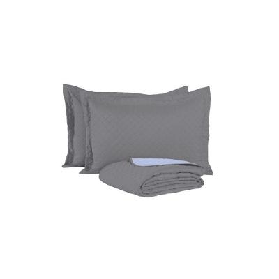 Kit Cobre Leito Casal Comfort 3 Peças Microfibra 100% Poliéster Matelado Cinza Valle Distribuidora