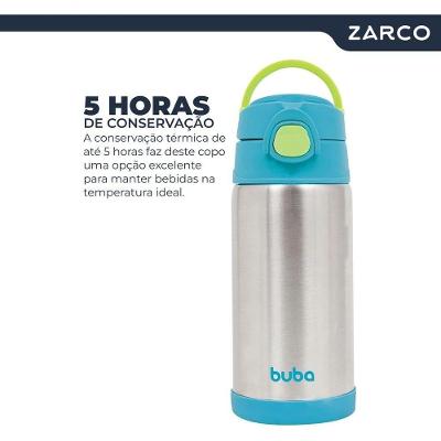 Garrafa Térmica Parede Dupla 400ML Inox com Trava para Líquidos Azul Buba