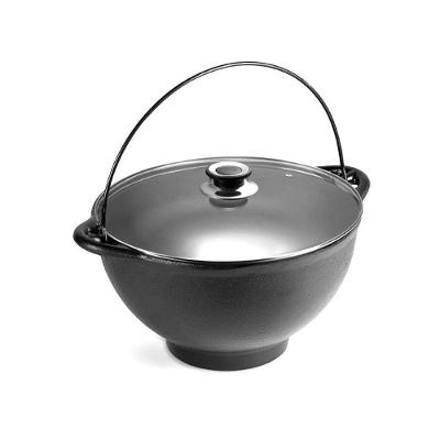 Caçarola Polenteira Ferro Fundido Tampa Vidro 26CM 5L Panela Mineira