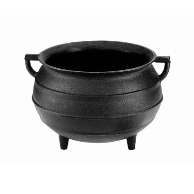 Caldeirão Tripé Ferro Fundido Pintado 80L Fundo Arredondado Preto Panela Mineira
