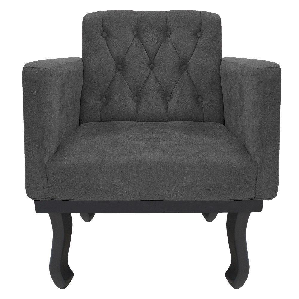 Kit Diva Recamier Azura 160Cm Lado Direito E 02 Poltronas Linho - Doce Sonho Móveis Cinzaescuro - 5