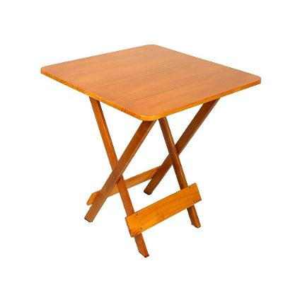 Mesa Bar Dobrável 70x70 4 Lugares Quadrada MDF Imbuia Loja Doce Lar