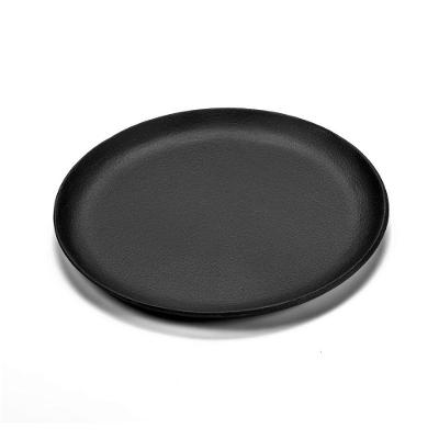 Prato de Ferro Fundido Redondo Servir Cozinhar Chapa Lisa 24x1,5cm Preto Panela Mineira