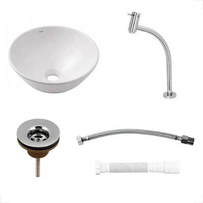 Kit Cuba de Apoio R1 Loft para Lavatório com Torneira e Acessórios Branco Incepa