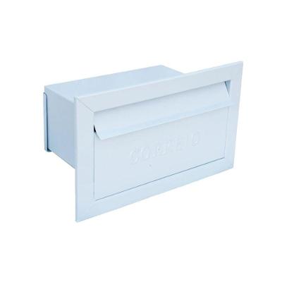 Caixa de Correio para Muro A233OM Cartas Abertura Traseira Branco 15x23x30cm Ouro Minas