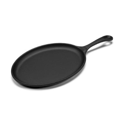 Chapa Oval com Cabo de Ferro Fundido Grelhar Carnes Preto Panela Mineira