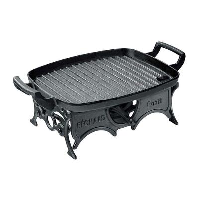 Réchaud Mil Chapa Grill Ferro Fundido com Fogareiro 30x24cm Preto Panela Mineira