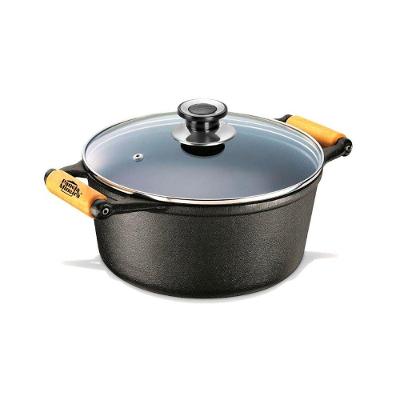 Caçarola Tradição Ferro Fundido Tampa de Vidro 22CM 3,2L Panela Mineira