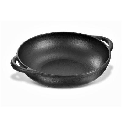 Panela Parmegiana Alca de Ferro Fundido para Grelhar e Servir 1,5L Preta Panela Mineira