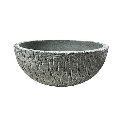 Cuba Bojo Rasgado Redonda Sobrepor Pedra de Sabão 35cm Cinza