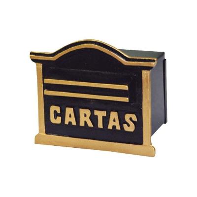 Caixa de Correio Paulista Detras 12x17x11cm Alumínio Dourado Metalmig