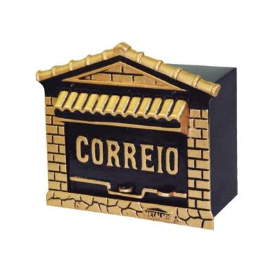 Caixa de Correio Portuguesa Abertura por Detrás Alumínio Dourado Metalmig