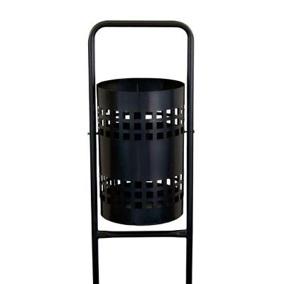 Lixeira para Pátios e Parques 40L Metal em Tela 113cm Preta Metalmig