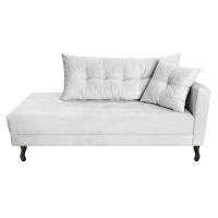 Kit Diva Recamier Azura 160Cm Lado Esquerdo E 02 Poltronas Classic Suede - Amarena Móveis Branco - 6