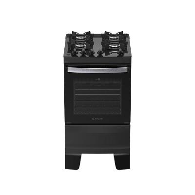 Fogão 4 Bocas Atlas Agile Up Glass Automático Mesa De Vidro Preto Bivolt