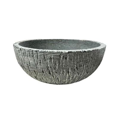 Cuba Bojo Rasgado Redonda Sobrepor Pedra de Sabão 30cm Cinza