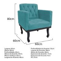 Kit Diva Recamier Azura 160Cm Lado Direito E 02 Poltronas Suede - Doce Sonho Móveis Azulturquesa - 3
