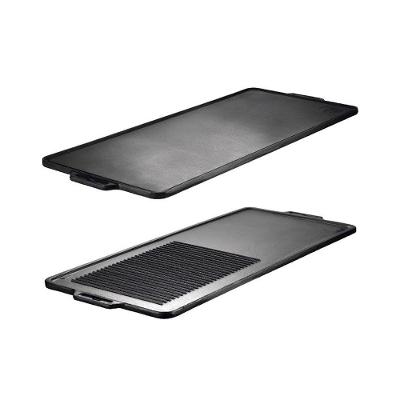 Chapa Dupla Face Retangular Ferro Fundido 90x42cm Churrasqueira Preto Panela Mineira