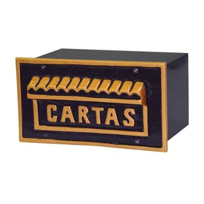 Caixa de Correio Inglesa Ouro Detras 20x25x12cm Alumínio Metalmig