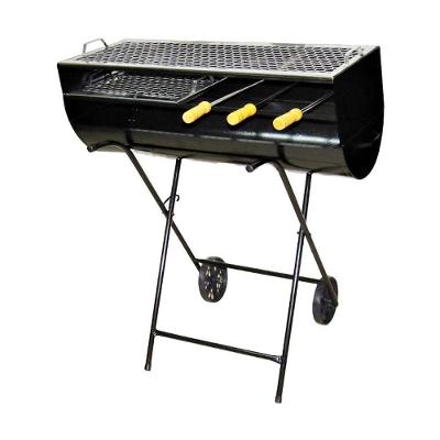 Churrasqueira Espetinho Carrinho 2 Grelhas 3 Espetos Aço Inox Ouro Minas