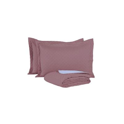 Kit Cobre Leito Casal Comfort 3 Peças Microfibra 100% Poliéster Matelado Rosa Valle Distribuidora