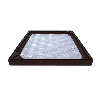 Tampão de Inspeção Simples com Rebaixo Passagem 30x30cm Alumínio Fundido Anticorrosão Marrom
