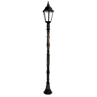 Poste Colonial de Jardim Blumenau Alumínio Fundido 246cm Preto Fosco