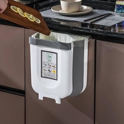 Lixeira Dobrável de Parede 9L Plástico Abertura Manual para Cozinha Branco Top Rio