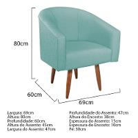 Kit Diva Heitor 160Cm Lado Esquerdo E 02 Poltronas Luiza Suede - Amarena Móveis Azul Tiffany