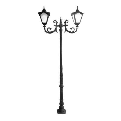 Poste Colonial Bari 02 para Jardim com 02 Luminárias Italiana Preto Fosco Luminárias N. Sra. da Guia