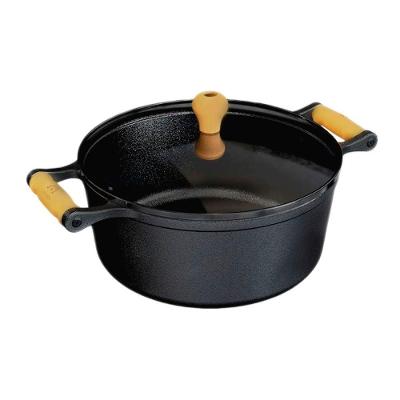 Caçarola Inox Alça de Madeira Tampa de Vidro 2,4L 20CM Libaneza
